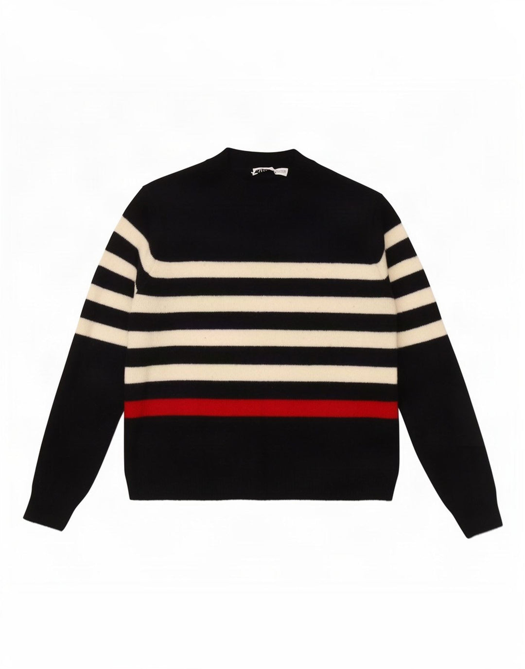 Zara Womens Crop Turtle Neck Jumper Sweater UK 14 Mellem marineblå stribet