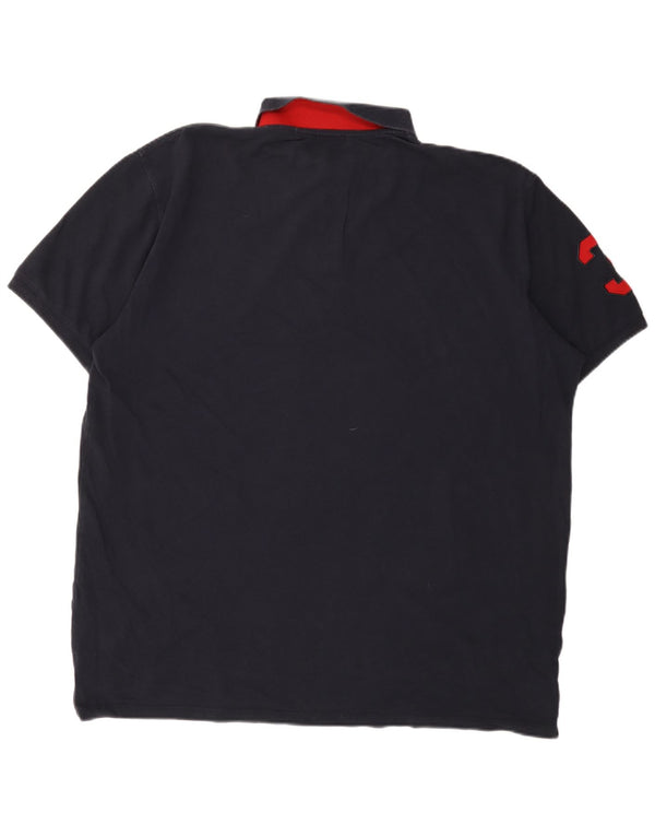 U.S. Polo Assn. Herre grafisk poloskjorte 4XL marineblå bomuld