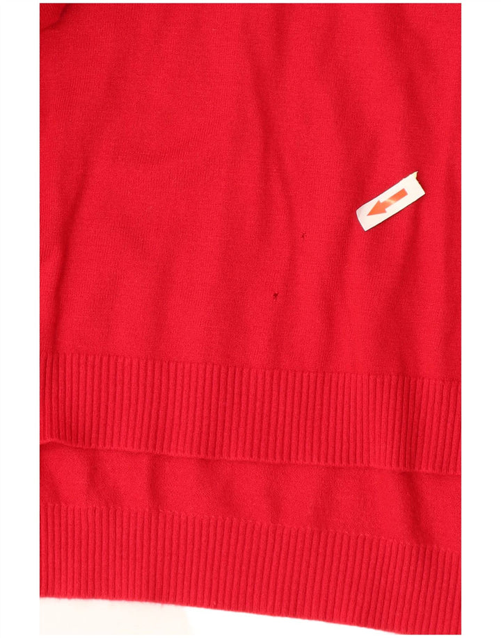 Vintage Dame Oversized Boat Neck Jumper Sweater UK 10 Small Red