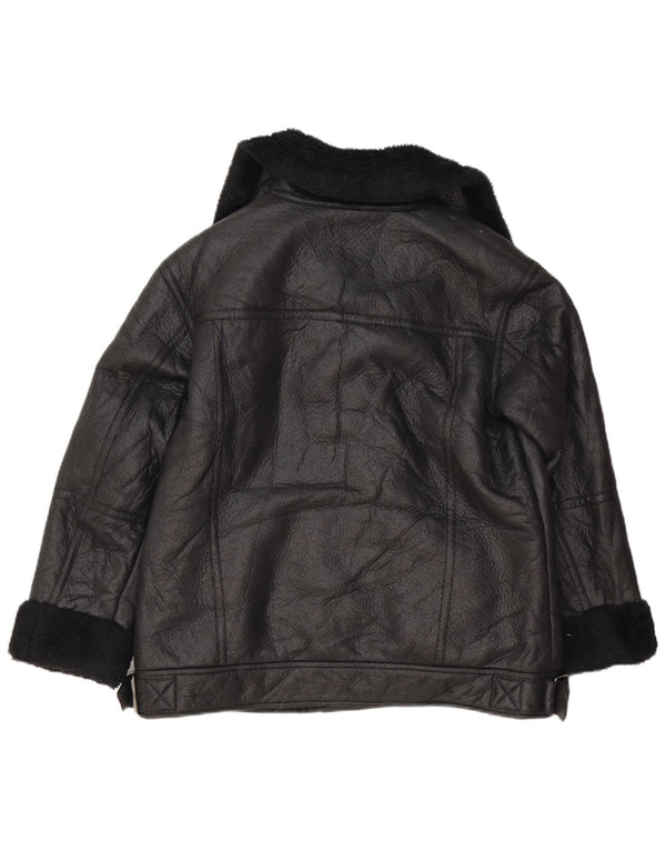 Marks & Spencer Sherpa-jakke til kvinder UK 14 Stor sort polyethylen