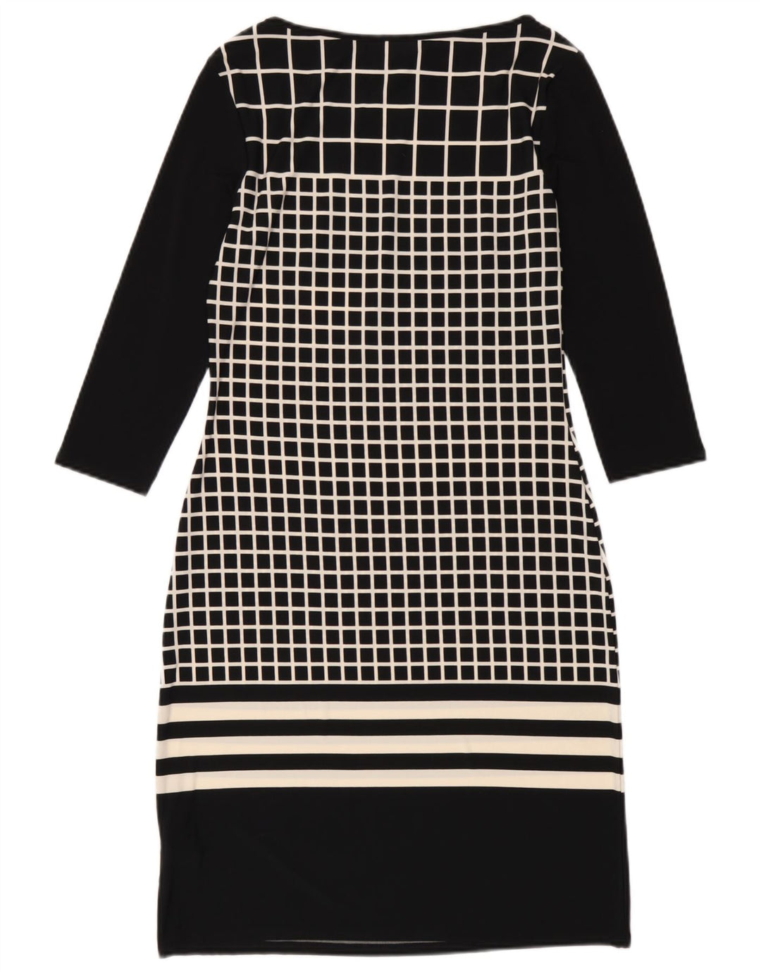 Marks & Spencer Kvinders 3/4-ærmede Skedekjole UK 8 Small Black Check