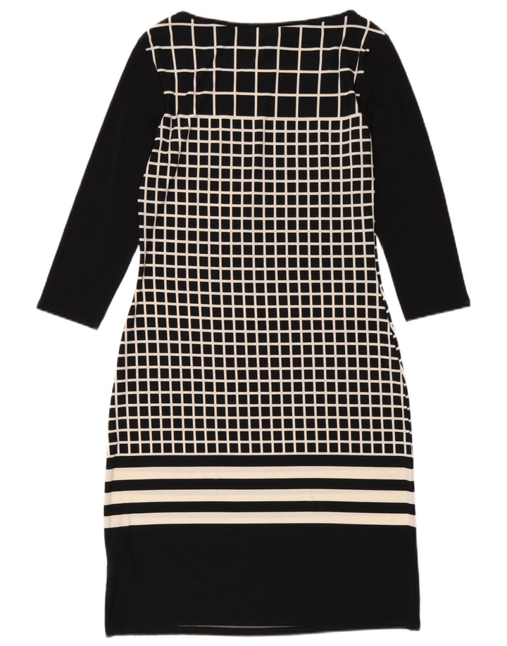 Marks & Spencer Kvinders 3/4-ærmede Skedekjole UK 8 Small Black Check