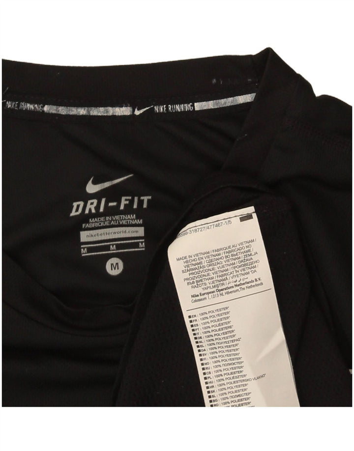 Nike Herre Dri Fit T-Shirt Top Medium Sort Polyester Sports