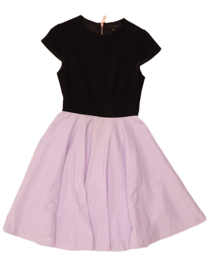 Ted Baker Dame A-Line Kjole US 1 XS Sort Colourblock Polyester