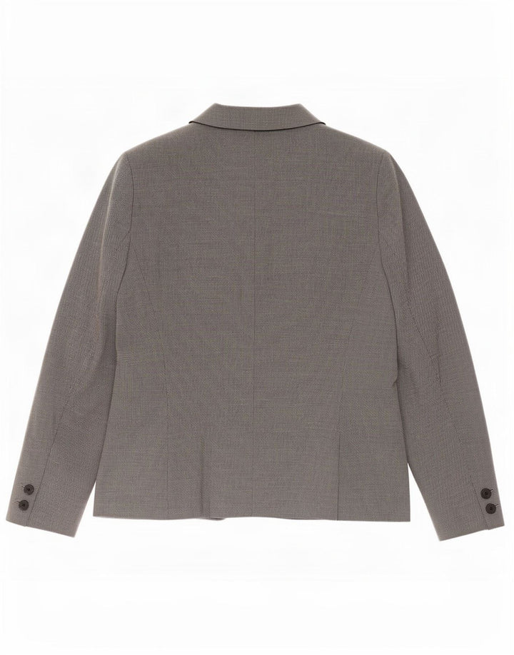 Zara Dame 1-knaps blazerjakke EU 42 Large Grå Houndstooth Polyester