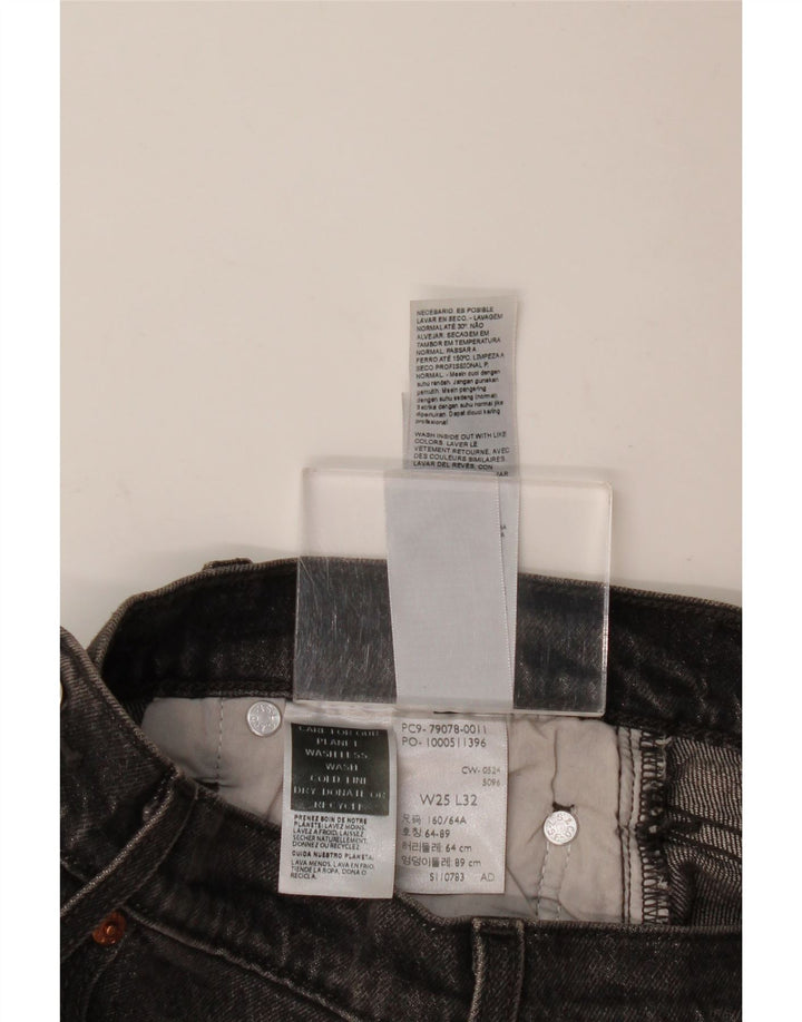 LEVI'S Dame Ribcage Straight Jeans W25 L32 Grå Bomuld