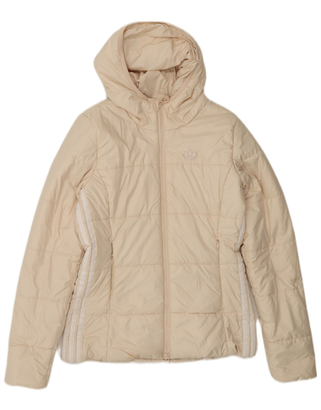 Adidas hættejakke til kvinder UK 10 Small Beige Colourblock Polyester