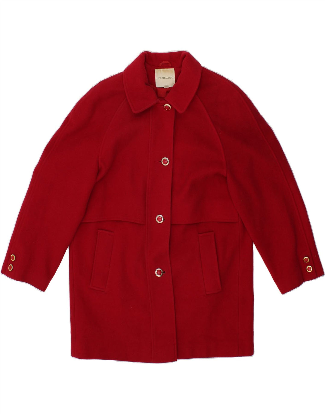 HOLMEWOOD Womens Overcoat UK 12 Medium Red Wool Vintage Holmewood and Second-Hand Holmewood from Messina Hembry 