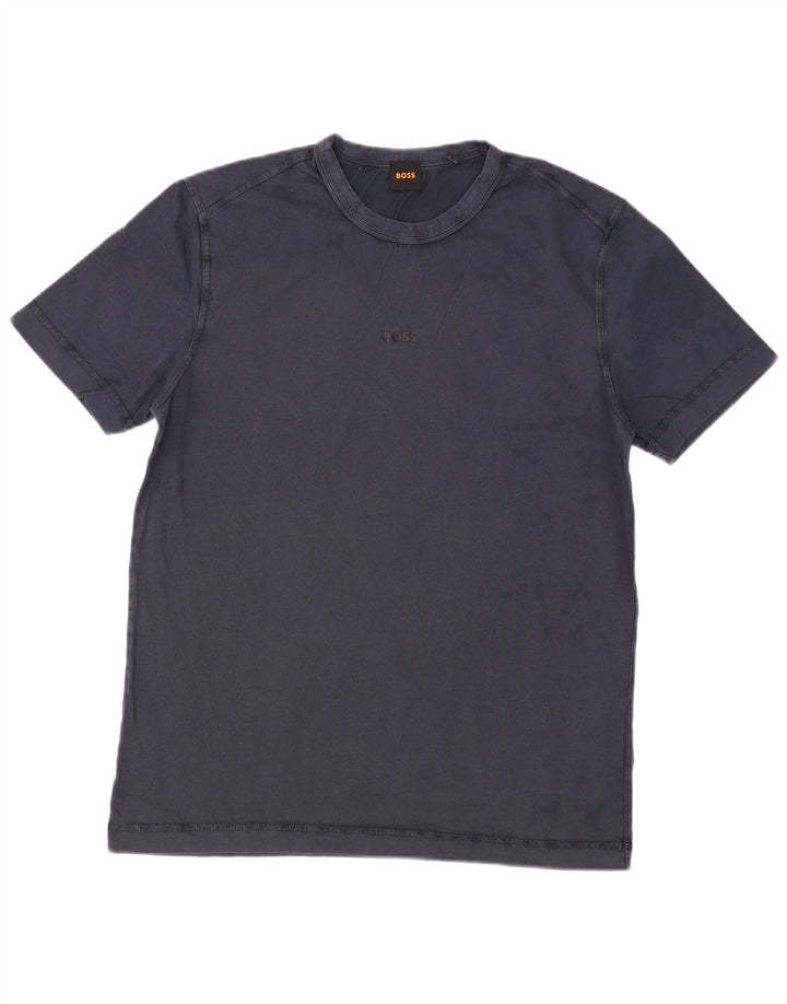 Hugo Boss Herre T-Shirt Top Medium Marineblå Bomuld