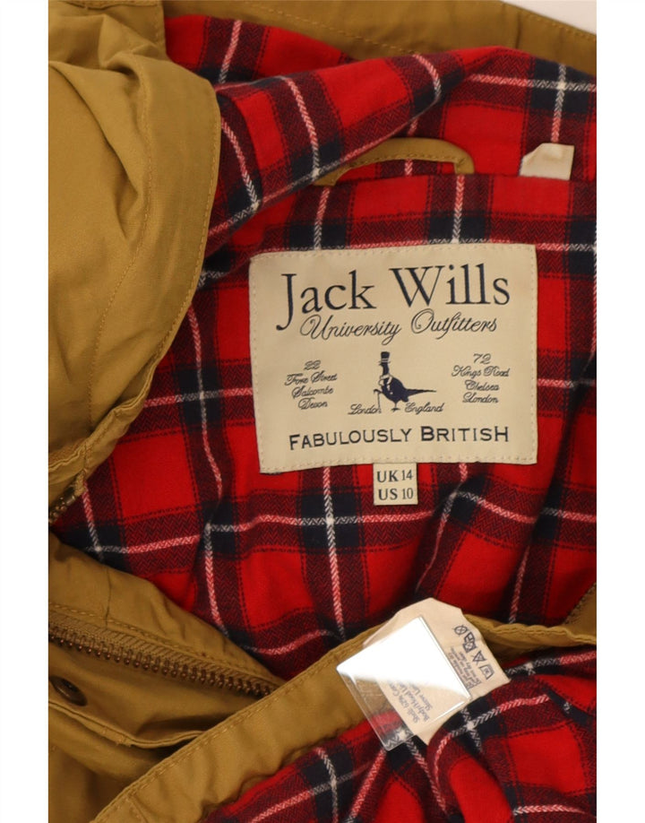 Jack Wolfskin Dame Hooded Parka Jacket UK 14 Stor Beige Bomuld