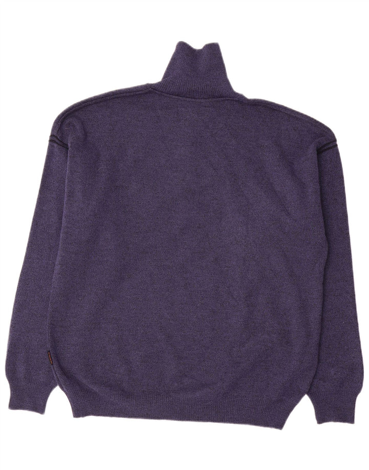 Il Granchio Herre Zip Neck Jumper Sweater Medium Navy Blue Uld