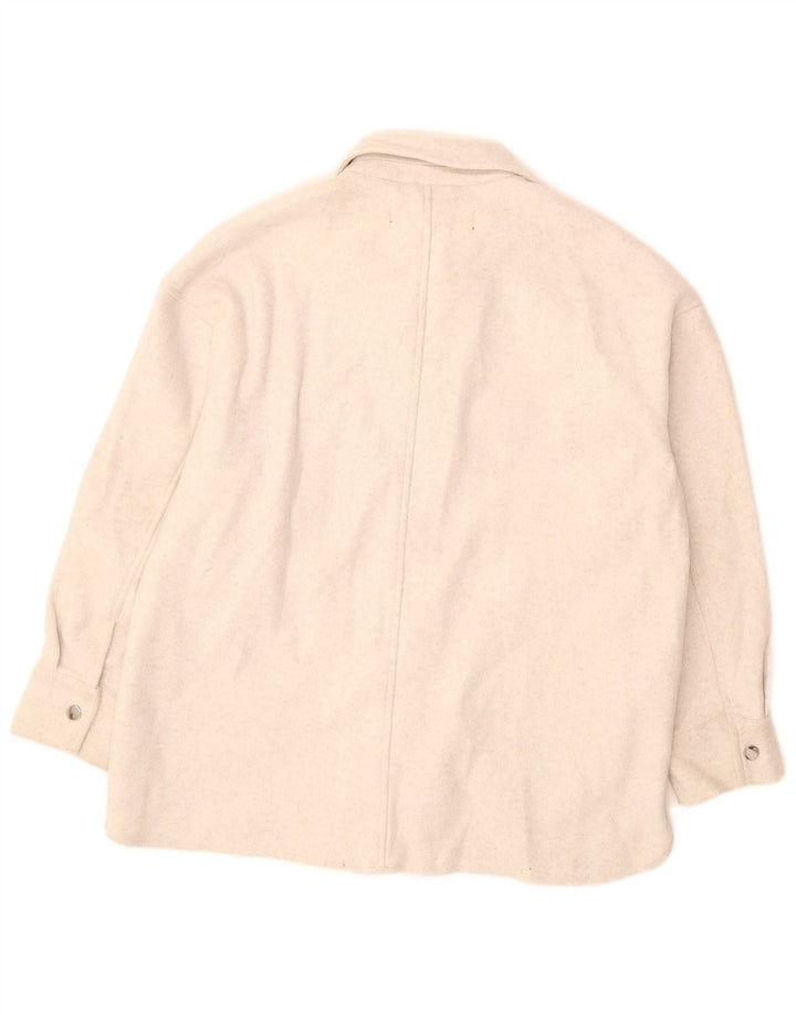 Zara Womens Overshirt Oversized skjorte UK 10 Small Off White Polyester