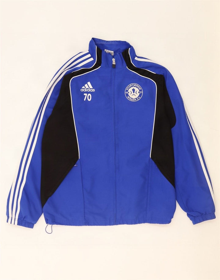 Adidas Herre grafisk træningsdragt Topjakke UK 38/40 Medium Blue Colourblock