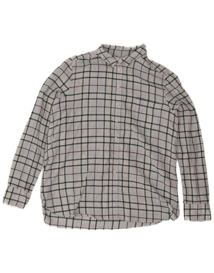 Fat Face Dame Oversized Shirt UK 14 Large Blue Check