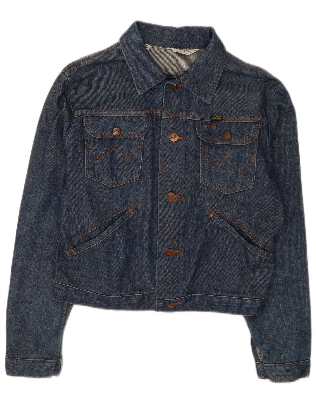 Wrangler Dame Crop Denim Jacket UK 14 Medium Blue