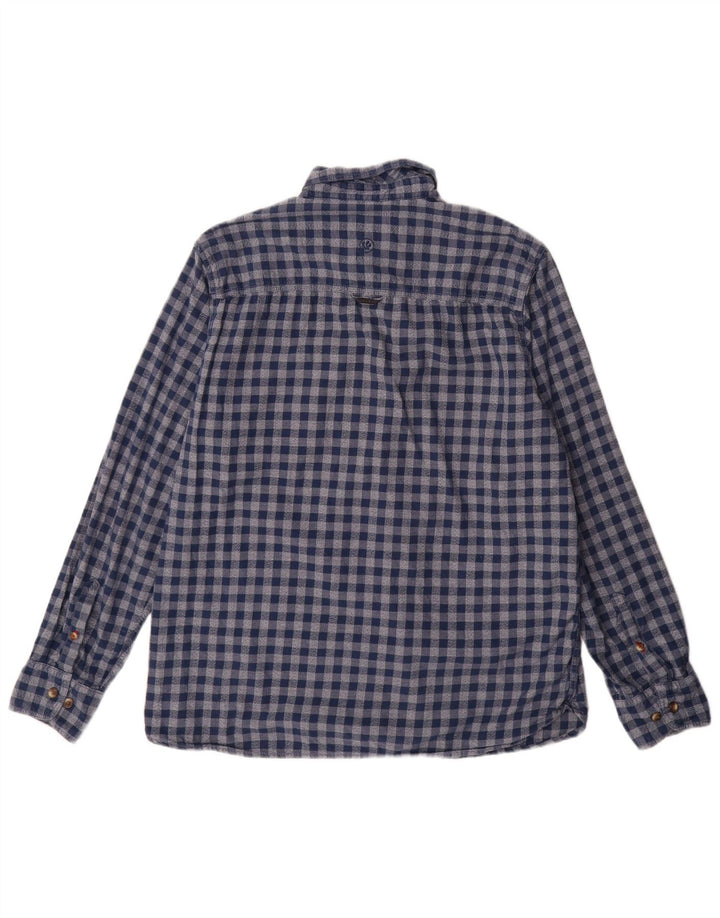 Fat Face Herre Classic Fit Flanellskjorte Stor Blå Gingham Bomuld