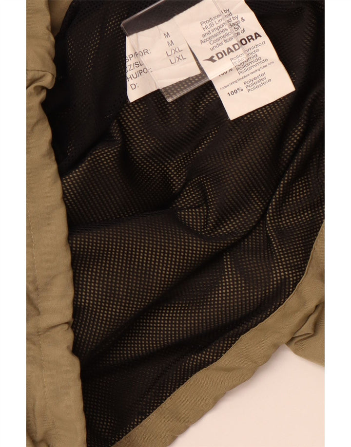 DIADORA Regnjakke med hætte til mænd UK 40 Stor Beige Polyamid