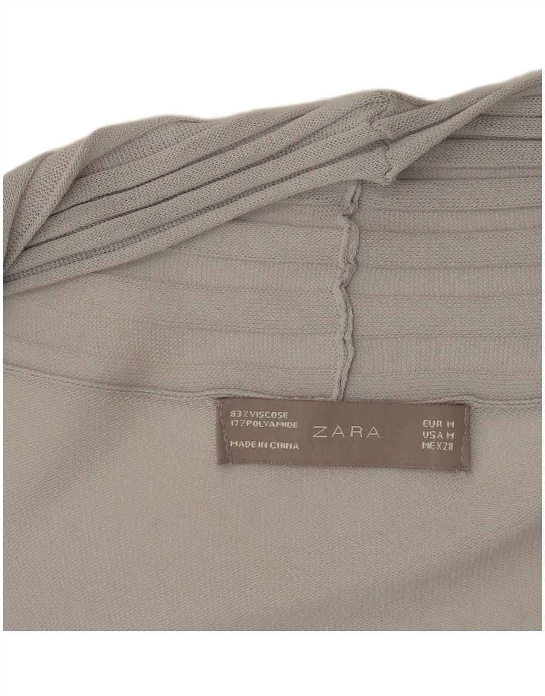 Zara Womens Longline See Through Cardigan Top UK 12 Medium Grey Viscose