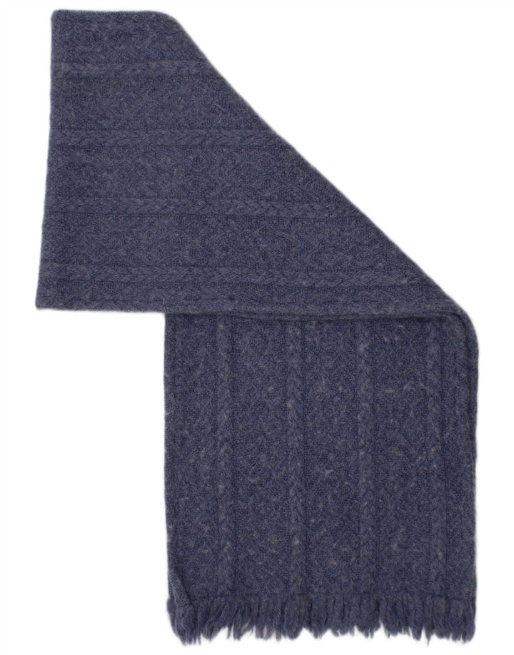 Weave of The Irish Womens Knit Rectangle Scarf One Size Blue Wool Winter