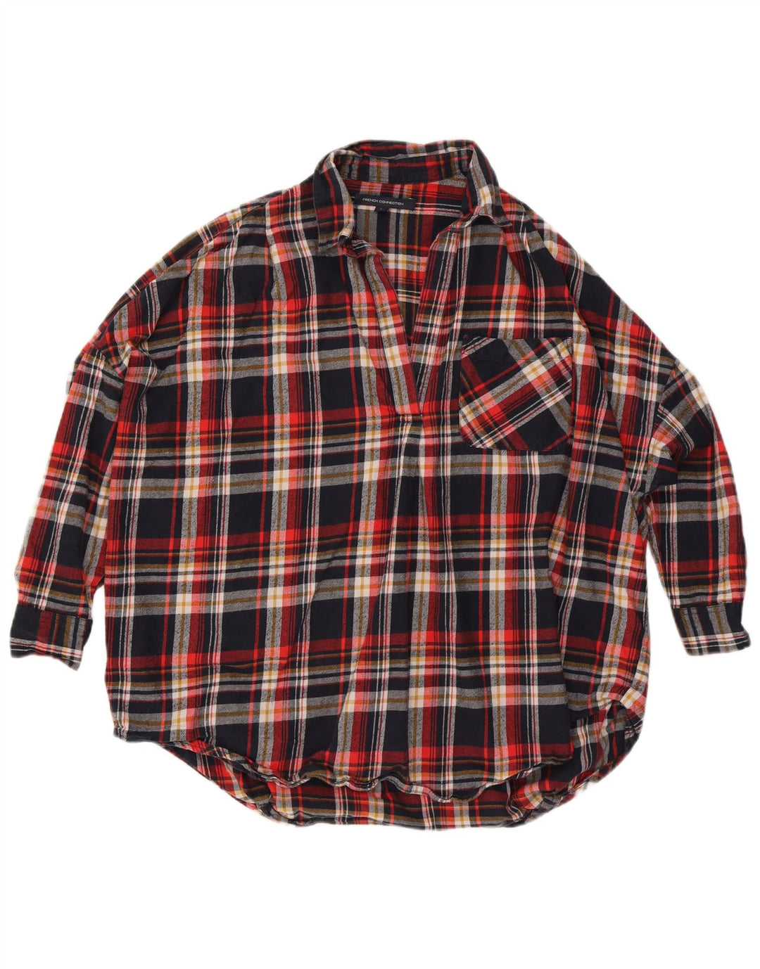 French Connection Dame Flanellskjorte UK 14 Stor flerfarvet Plaid