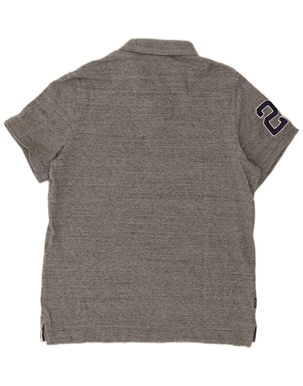 Superdry Grafisk Polo Shirt til mænd 3XL Grå Flecked Bomuld