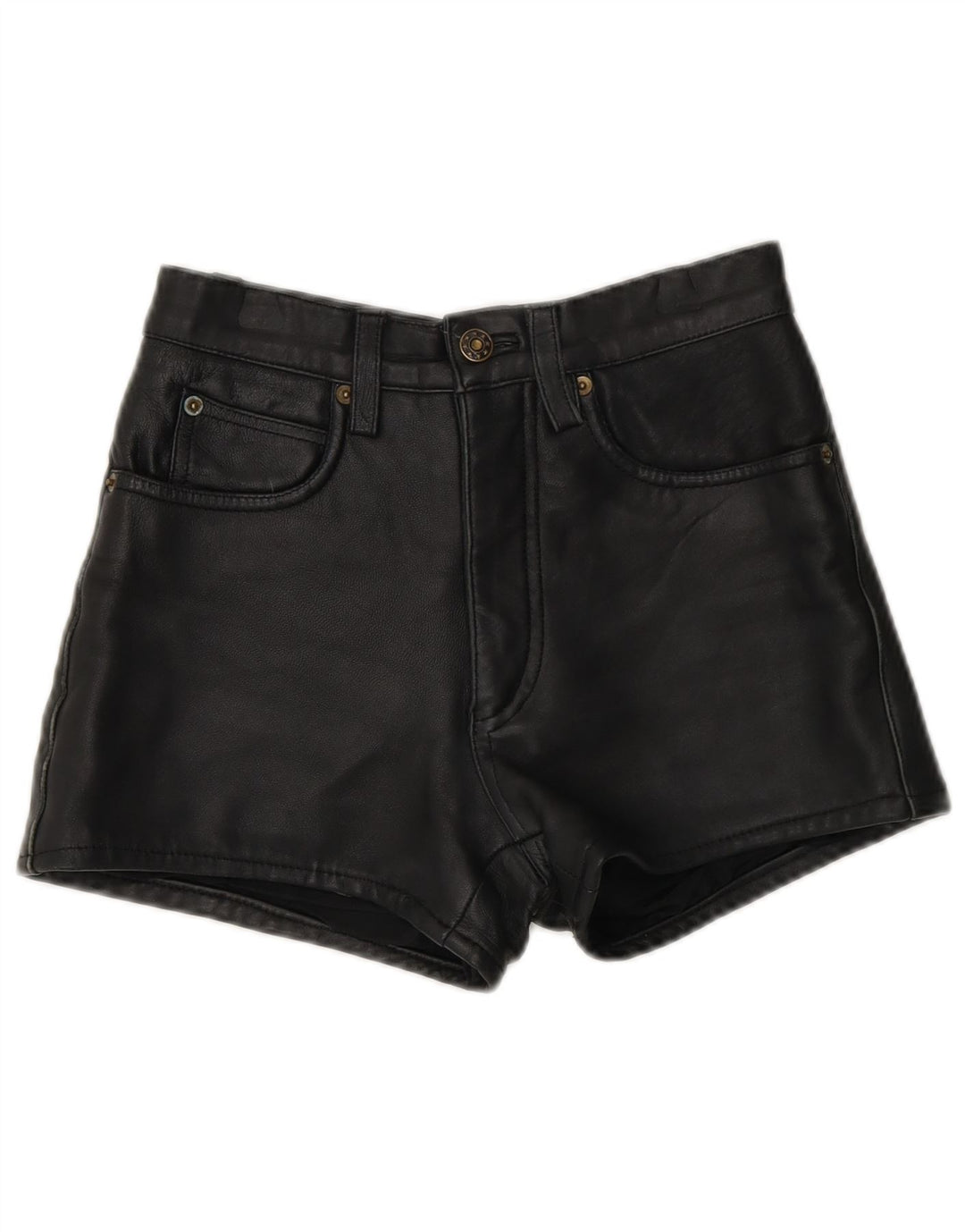 Vintage lædershorts til kvinder W26 Små sorte læder