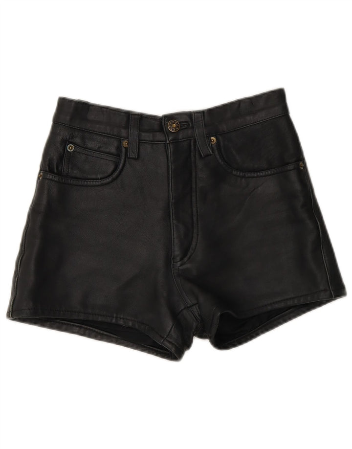 Vintage lædershorts til kvinder W26 Små sorte læder