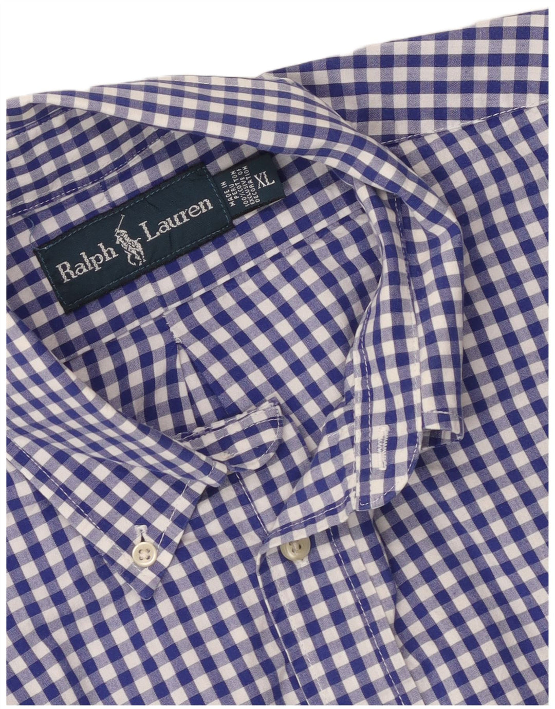 Ralph Lauren Herreskjorte XL Blå Gingham Bomuld