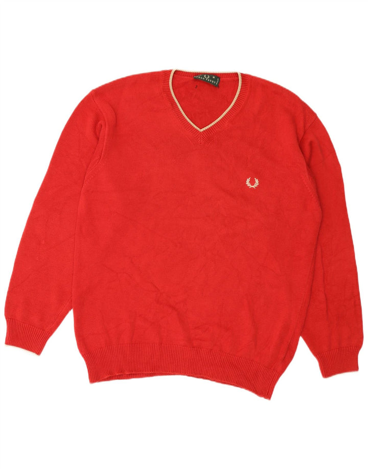Fred Perry Herre V-hals sweater Medium Rød Bomuld