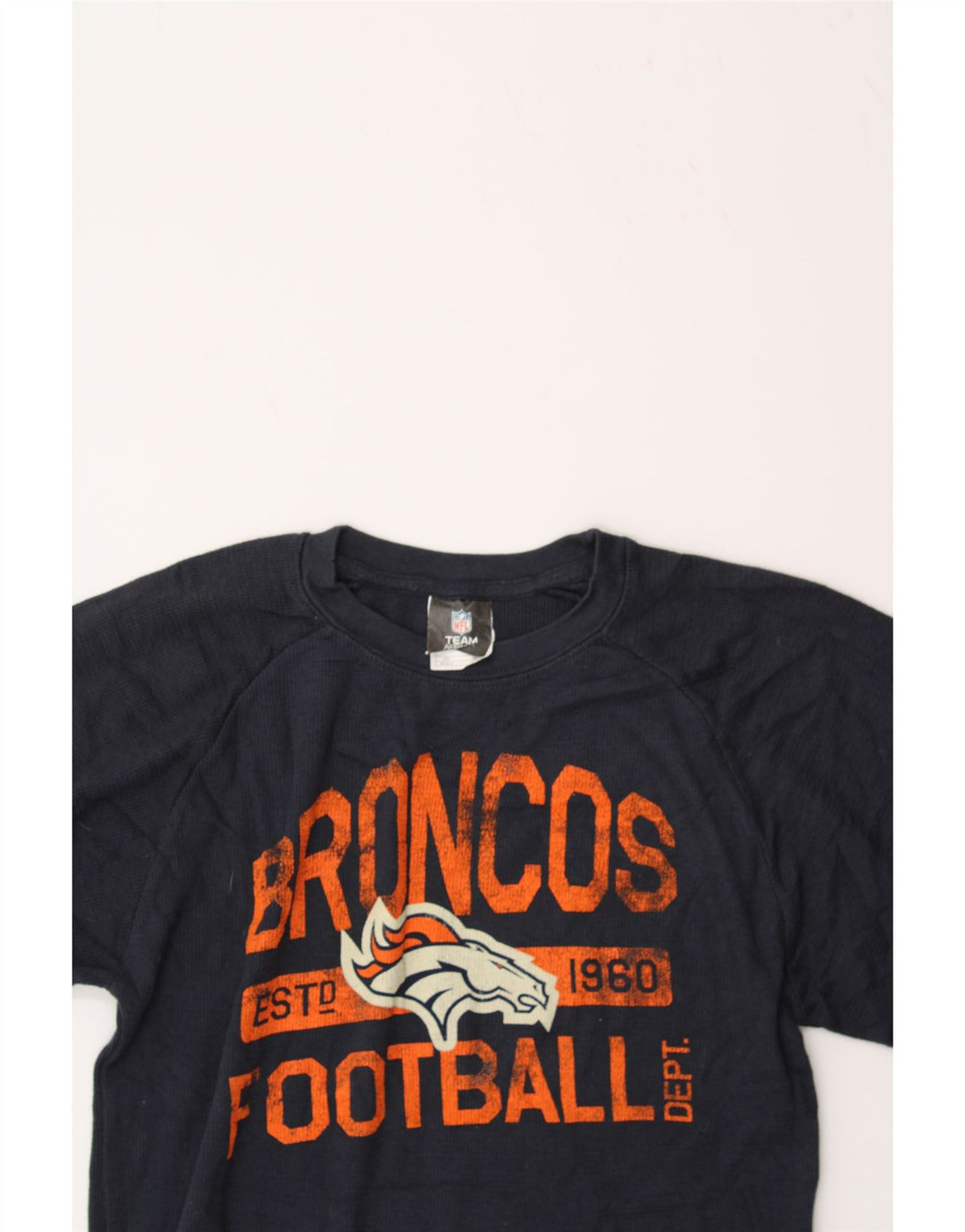 NFL Boys Broncos Graphic Top Long Sleeve 10-11 Years Medium  Navy Blue Vintage NFL and Second-Hand NFL from Messina Hembry 