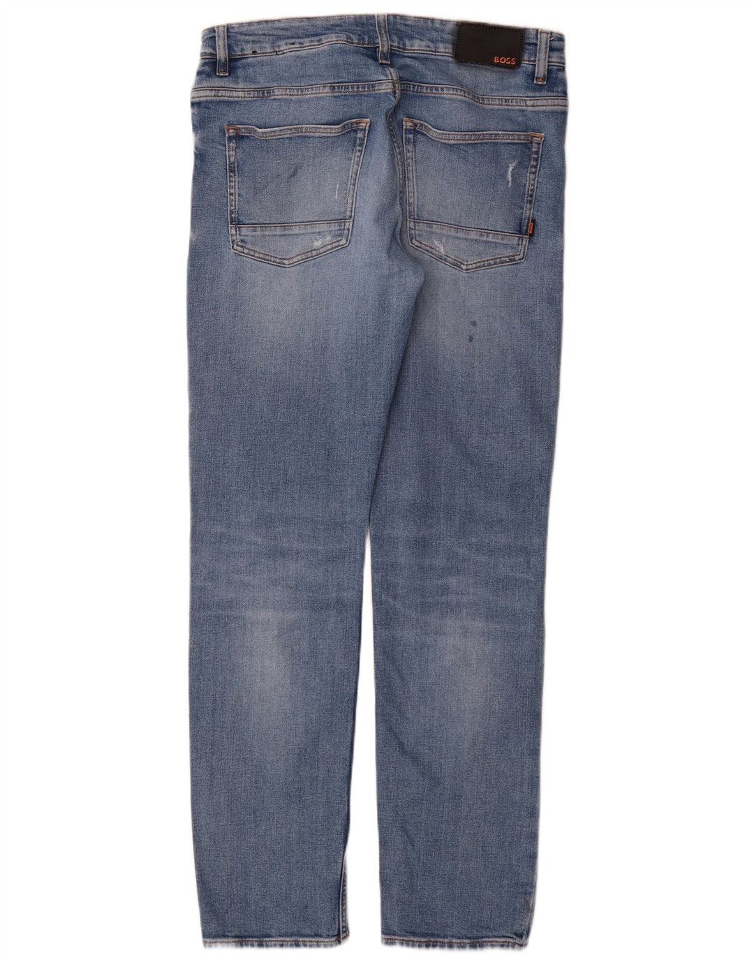 Hugo Boss Herre Distressed Slim Jeans W32 L32 Blå Bomuld