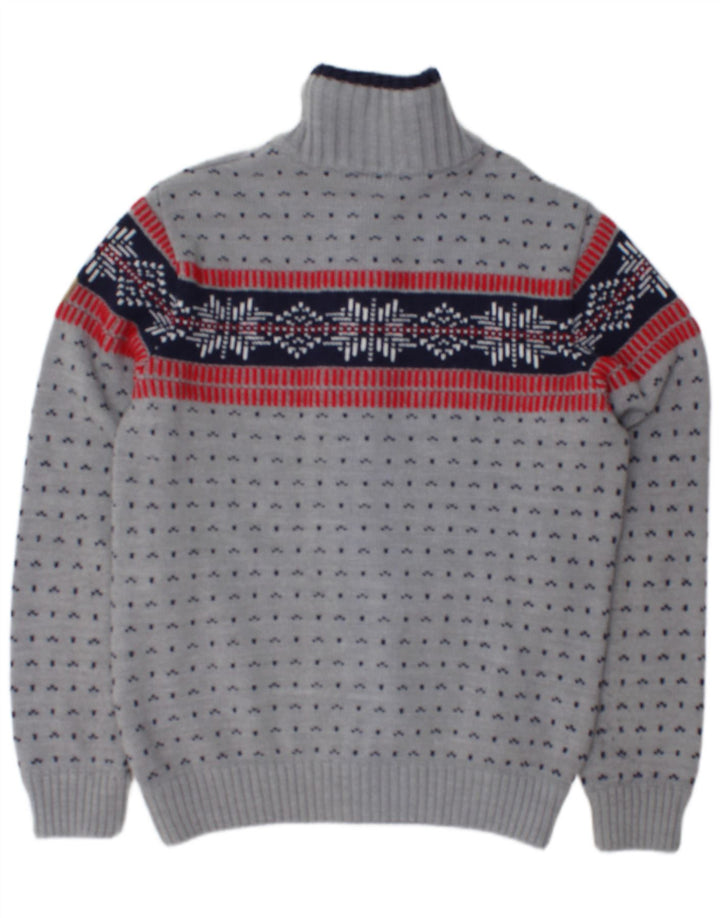 CMP Herre cardigan sweater med fuld lynlås IT 50 Medium Grey Fair Isle Akryl