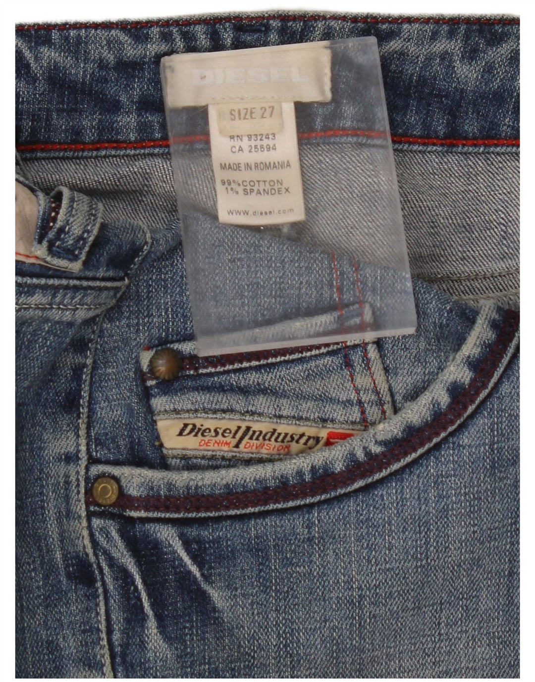 DIESEL Dame Mini Denim Nederdel W27 Lille Blå Bomuld