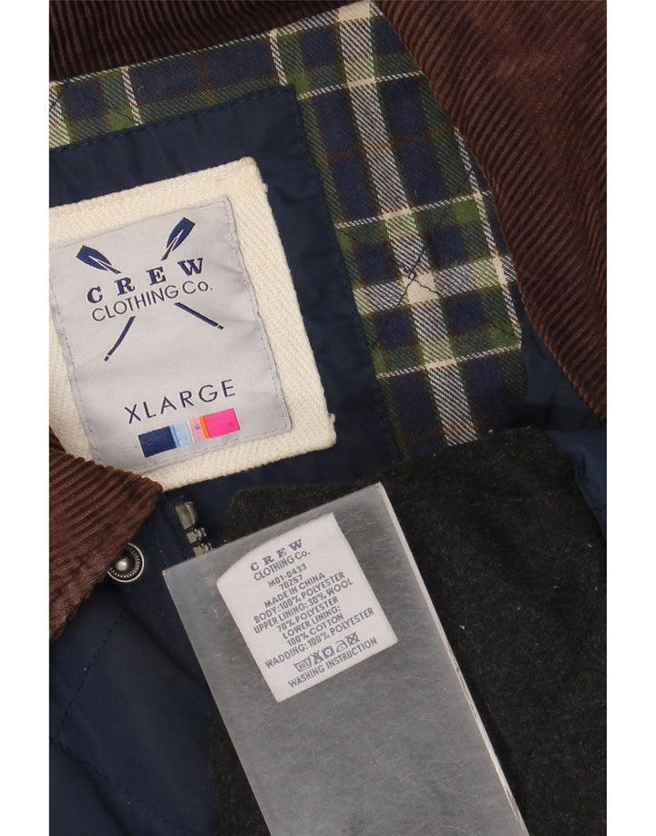 Crew Clothing Herre quiltet jakke UK 42 XL Navy Blue Polyester