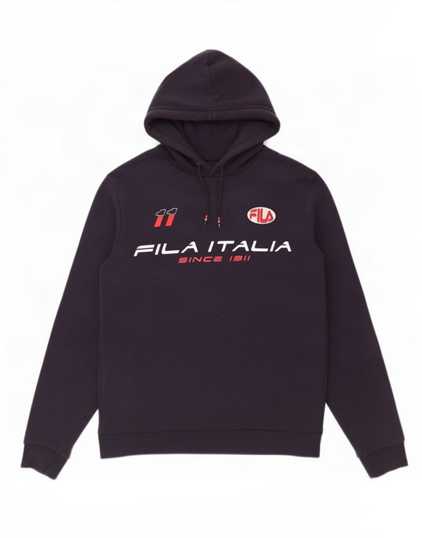 Fila Herre grafisk hættetrøje Jumper Medium Marineblå Colourblock Bomuld
