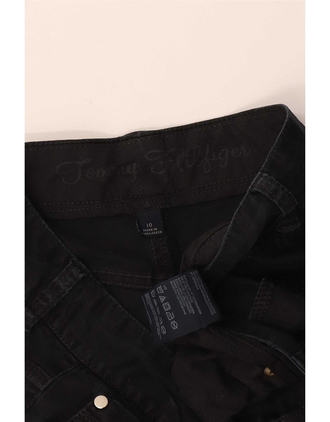 Tommy Hilfiger Dame Bootcut Jeans US 10 Large W32 L31 Sort Bomuld