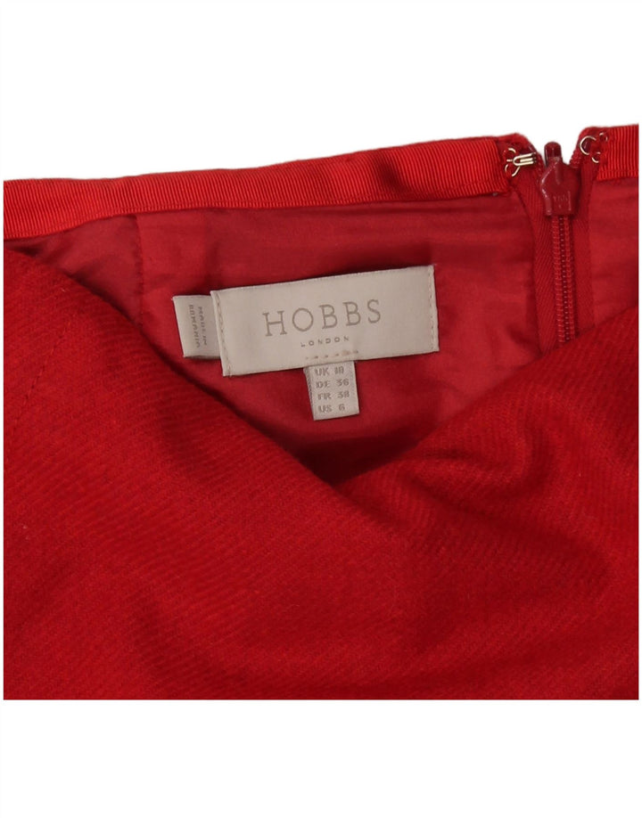 HOBBS Womens Mini Skirt UK 10 Small W26  Red Wool