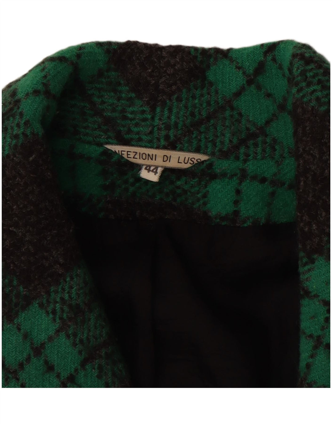 Confezioni Di Lusso Dame Dobbeltradet Frakke IT 44 Medium Green Check