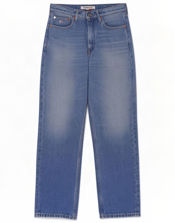 Tommy Hilfiger Womens Harper High Rise Straight Jeans W27 L26 Blue Cotton