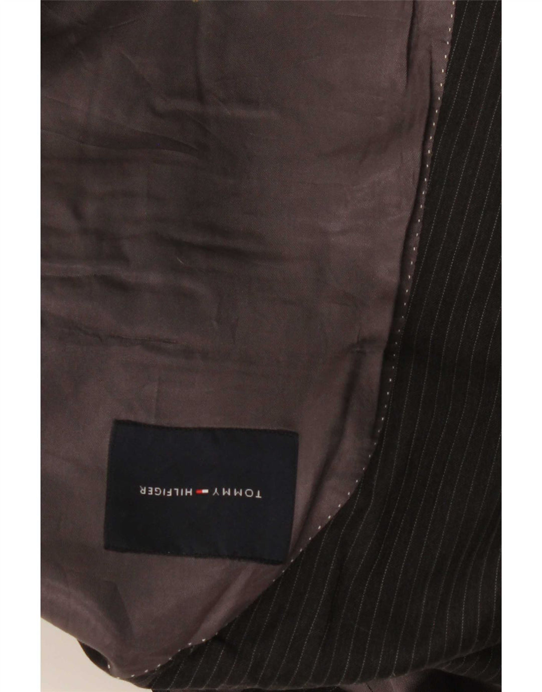 Tommy Hilfiger Herre 2-knaps blazerjakke UK 40 Stor sort nålestribet uld