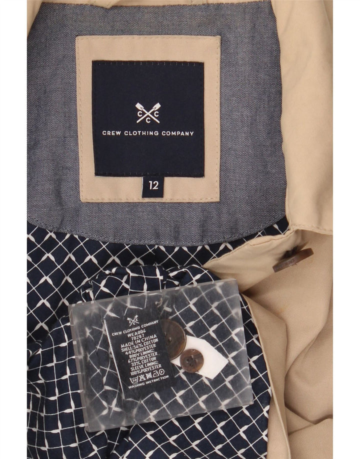 Crew Clothing Dame Overfrakke UK 12 Medium Beige Bomuld