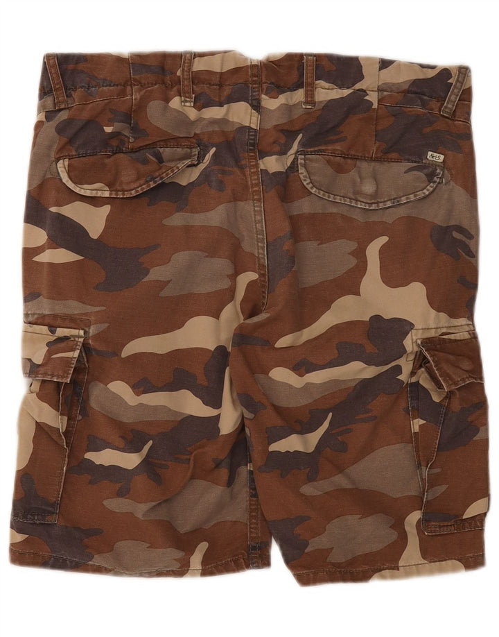 SCOTCH & SODA Mens Cargo Shorts W31 Medium Brown Camouflage Cotton