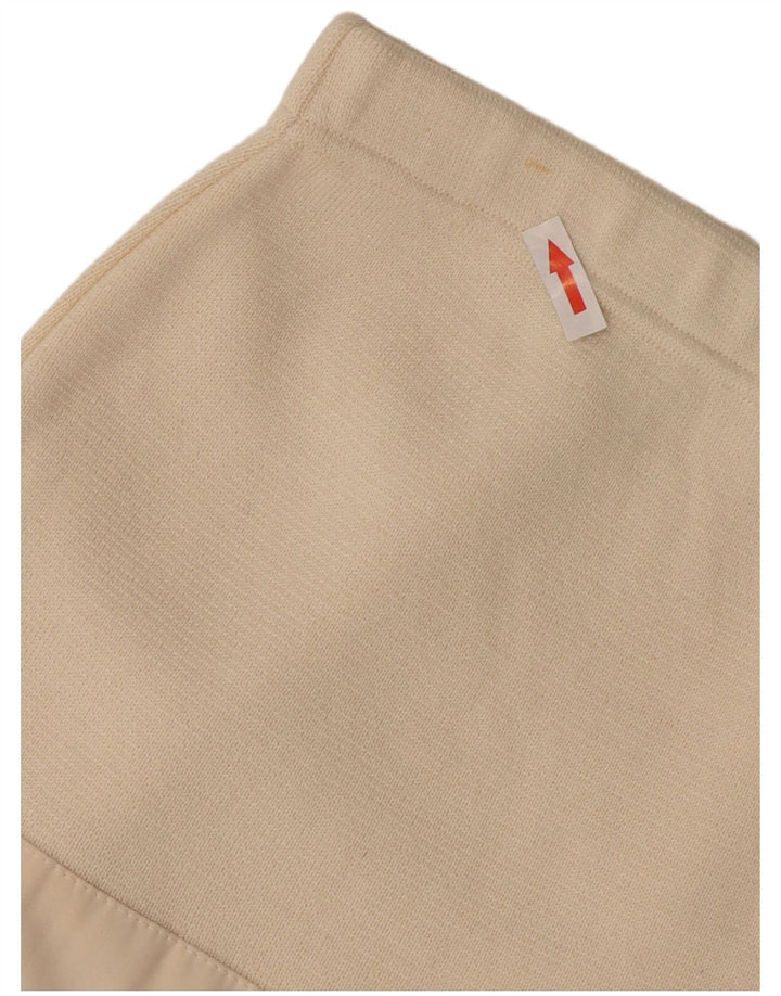 Vintage damestrikket midi-nederdel W32 Large Off White