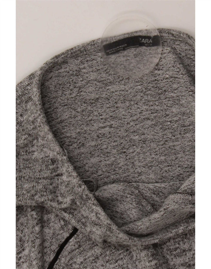 Zara Dame Oversized Top 3/4 ærme UK 14 Medium Grå Flecked