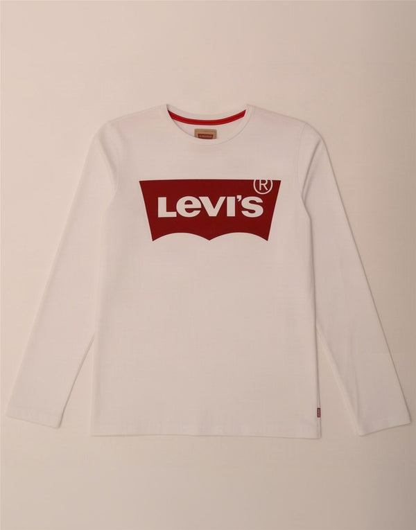 Levi's Boys Grafisk Top Langærmet 15-16 År Hvid Bomuld
