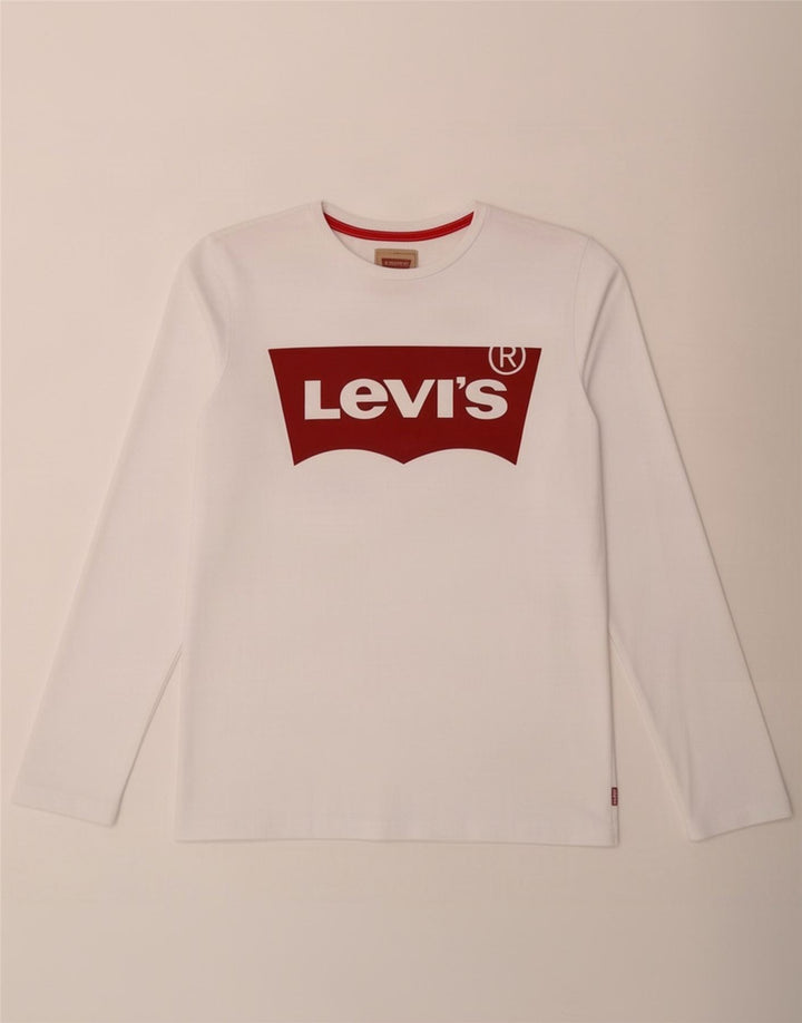 Levi's Boys Grafisk Top Langærmet 15-16 År Hvid Bomuld