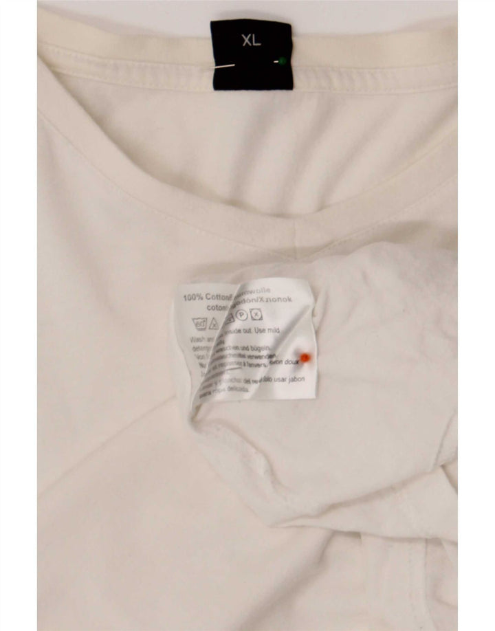 Hugo Boss Herre T-Shirt Top XL Hvid Bomuld