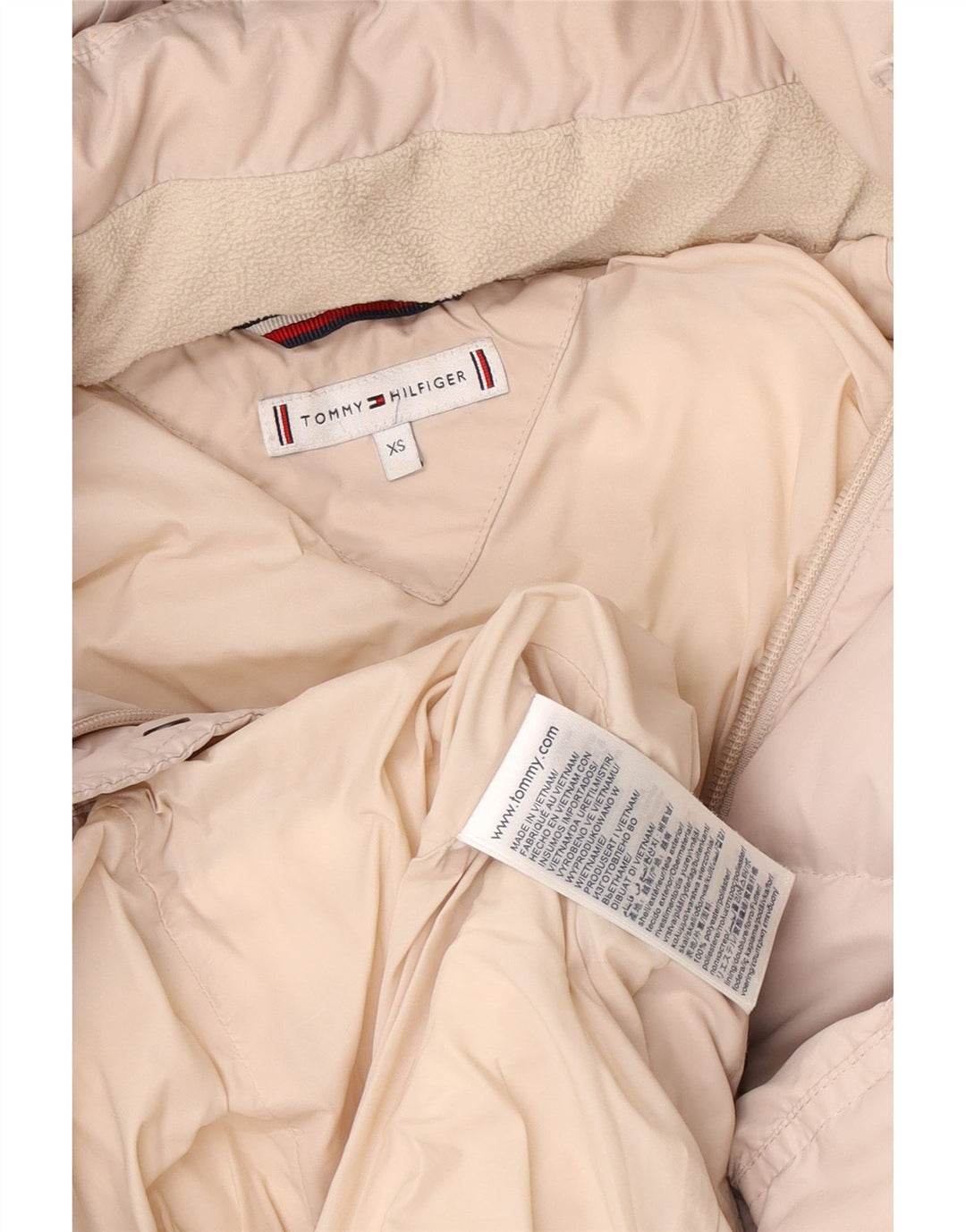 Tommy Hilfiger, polstret hættejakke til kvinder UK 6 XS Pink Polyester