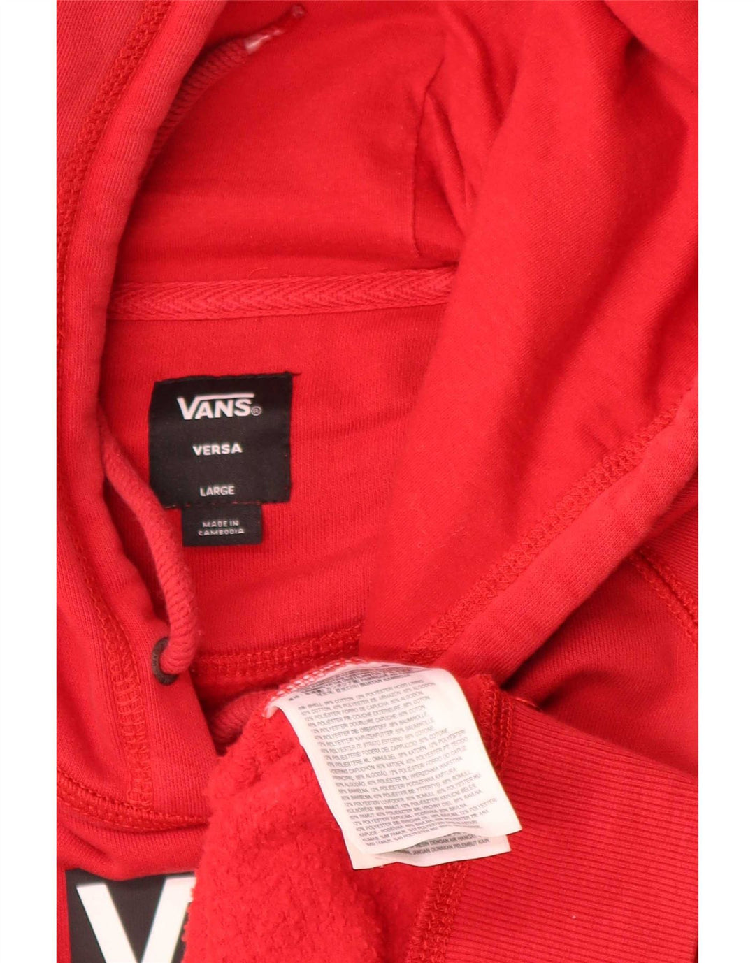 Vans Herre Versa Graphic Hoodie Jumper Large Rød Bomuld