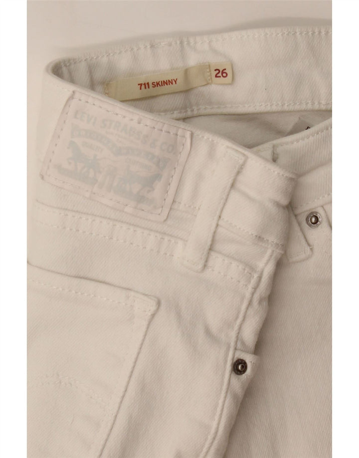 LEVI'S Womens 711 Skinny Jeans W26 L29 White Cotton Vintage Levi's and Second-Hand Levi's from Messina Hembry 